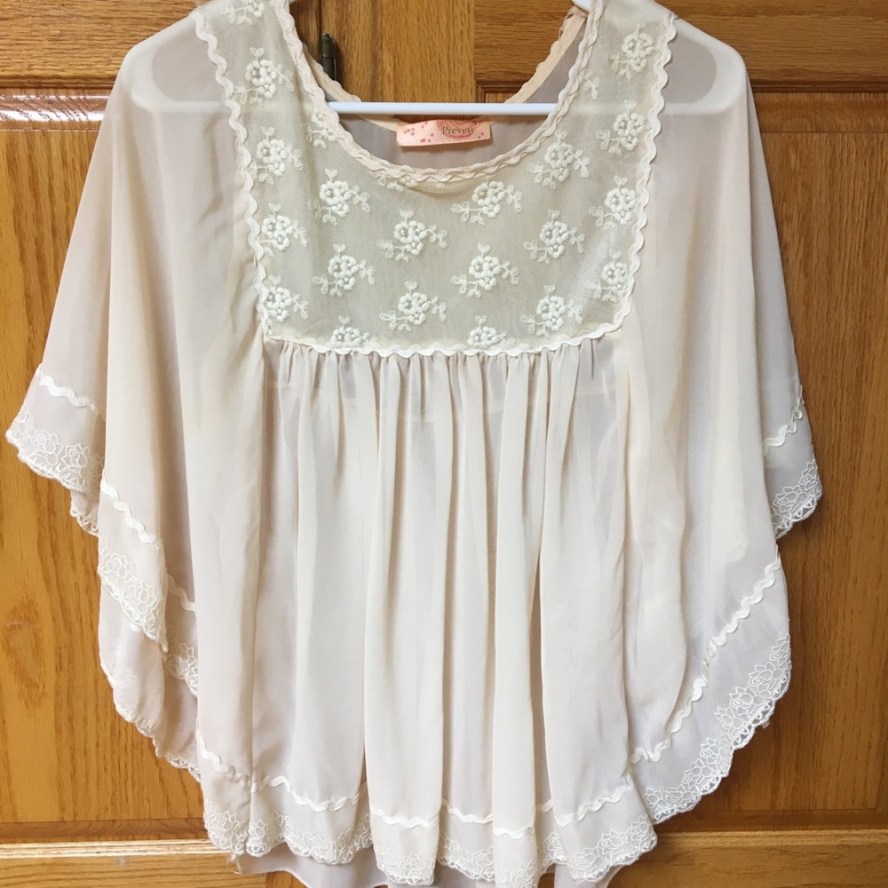 Boho Beige Floral Top